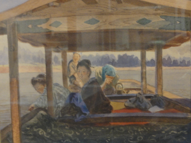 拝察 横浜で活躍した英国人記者・画家ワーグマンの座る女、舟遊び